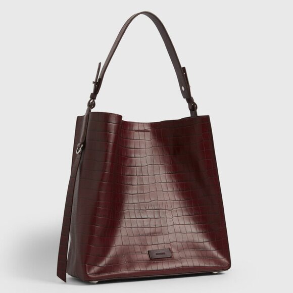 ALLSAINTS Polly Croc-Embossed Large Leather Tote - Picture 3 of 9